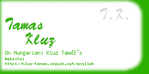 tamas kluz business card